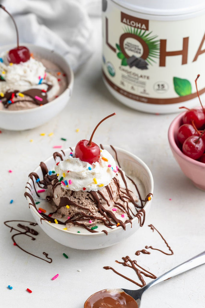 Vegan Protein Ice Cream Sundae Recipe - ALOHA