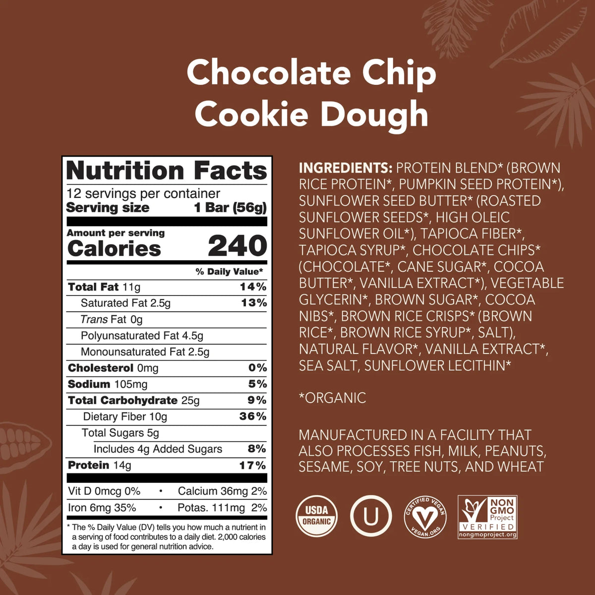 Chocolate Chip Cookie Dough - Protein Bars