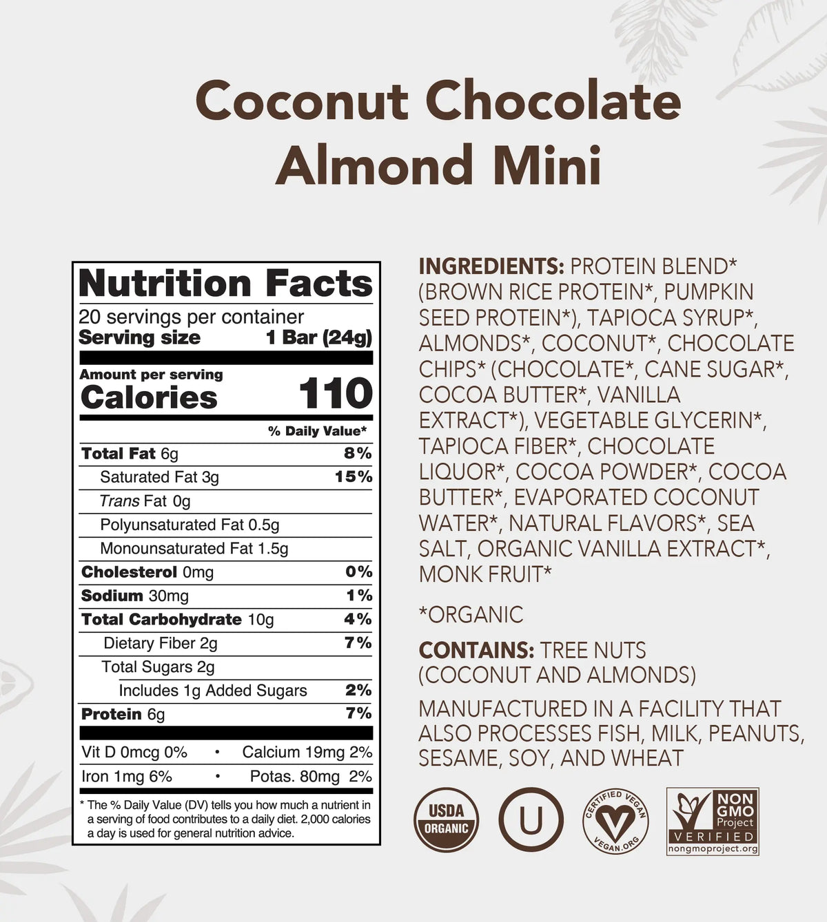 Coconut Chocolate Almond - Mini Bars