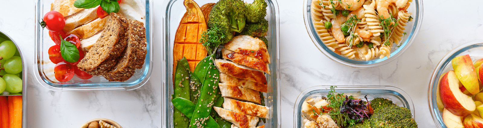 Colorful Plates Of Low Calorie High Protein Meals Such As Bowls Of Berries, Nuts And Smoothies. 