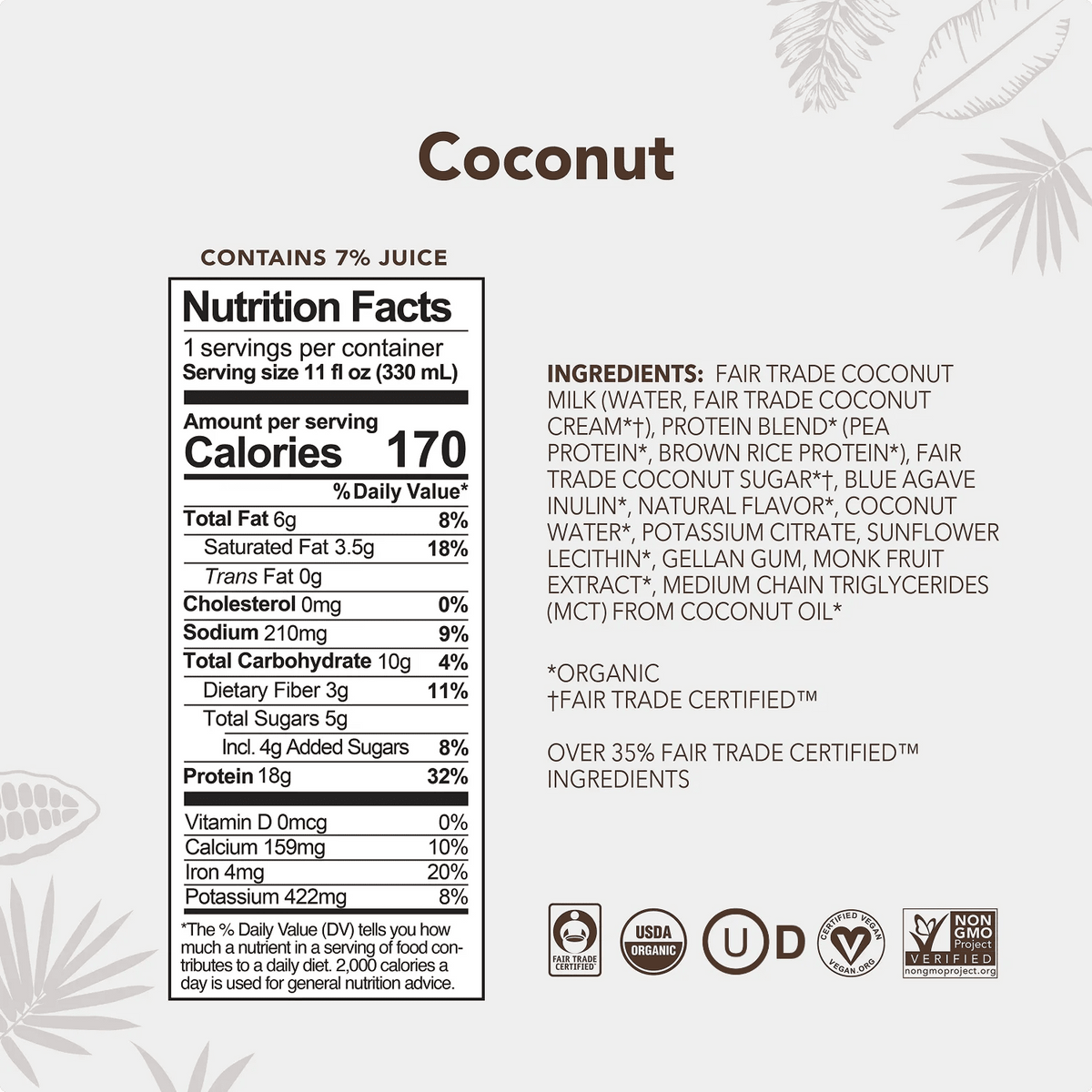 Coconut Protein Drinks - 4-Pack