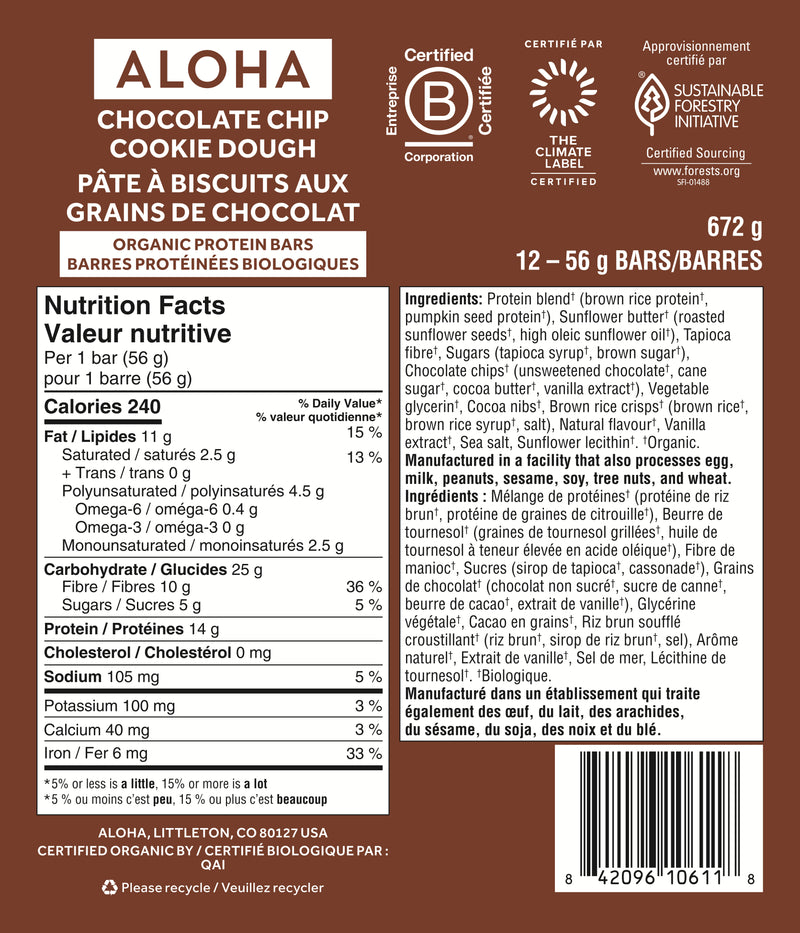 Chocolate Chip Cookie Dough - Protein Bars (CAD)