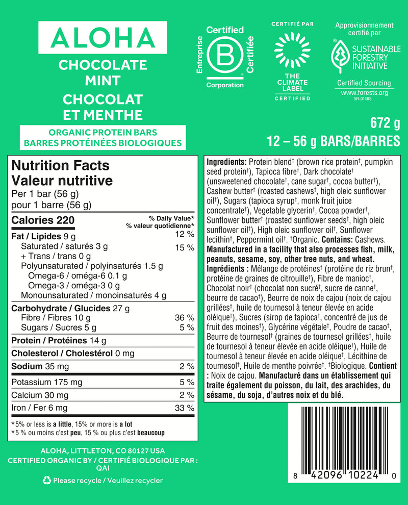 Chocolate Mint - Protein Bars (CAD)