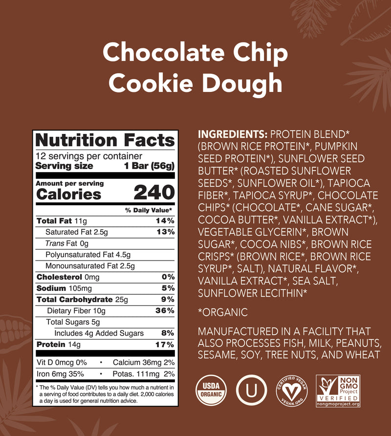 Cookie Dough Protein Bar nutrition