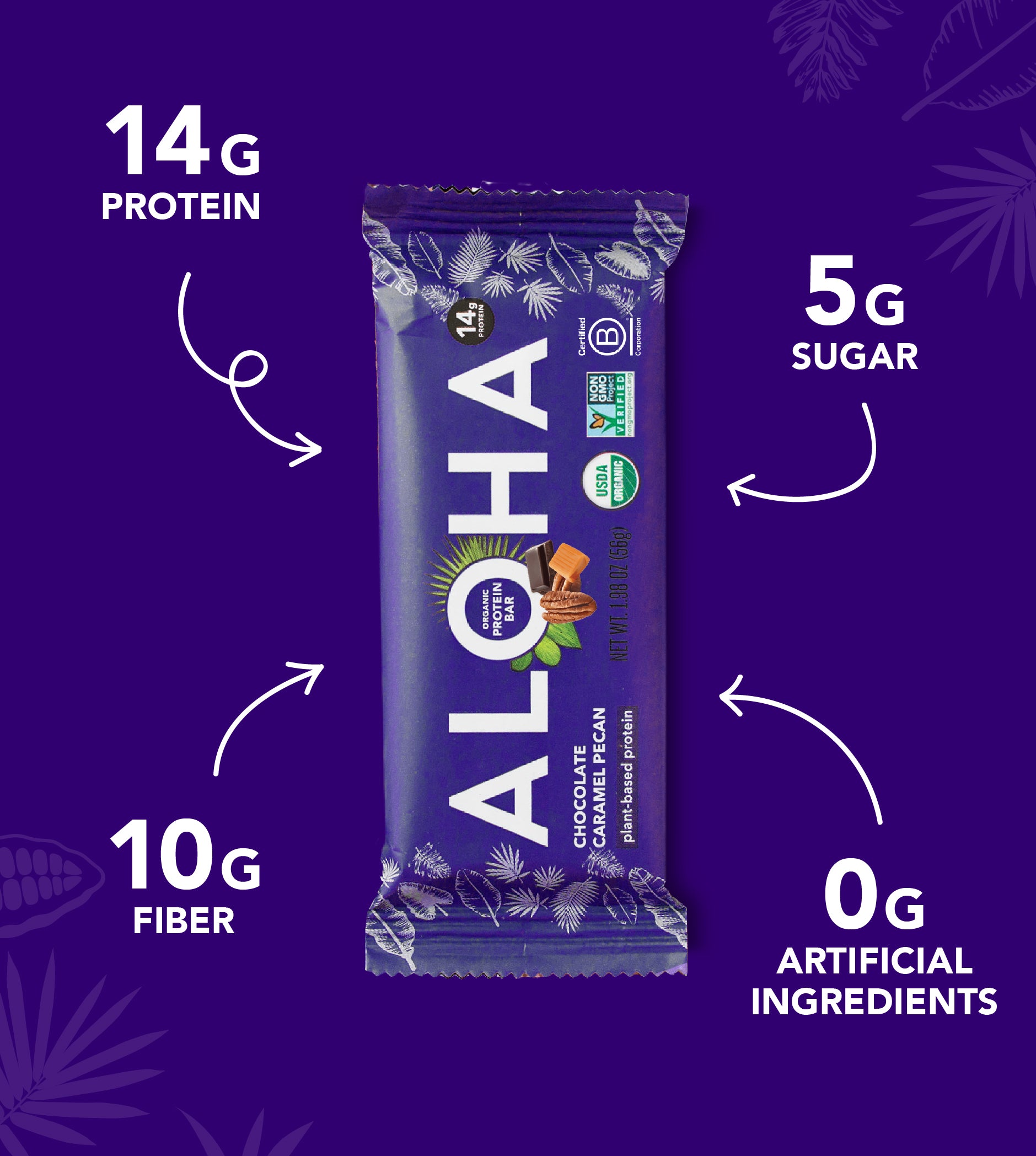 Chocolate Caramel Pecan Protein Bar - ALOHA