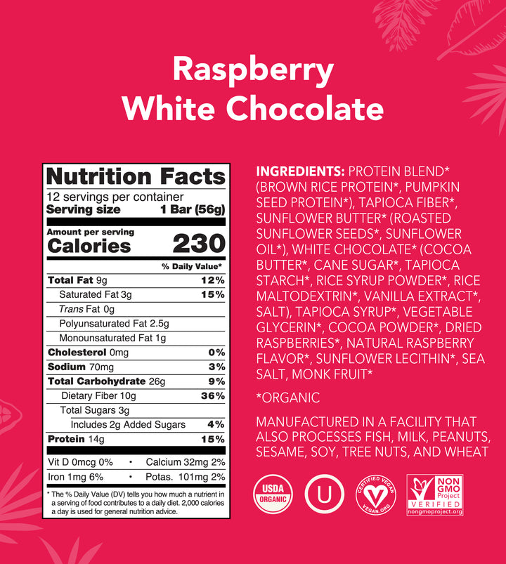 Raspberry White Chocolate Protein Bar – ALOHA