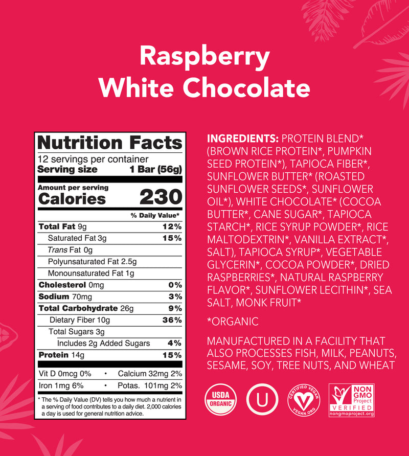 Raspberry protein bar nutrition