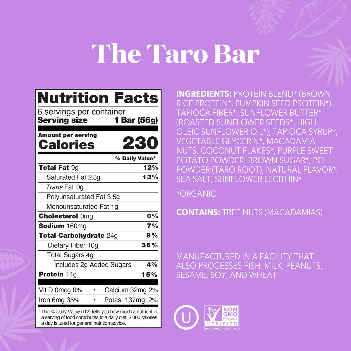 The Taro Bar - Protein Bars