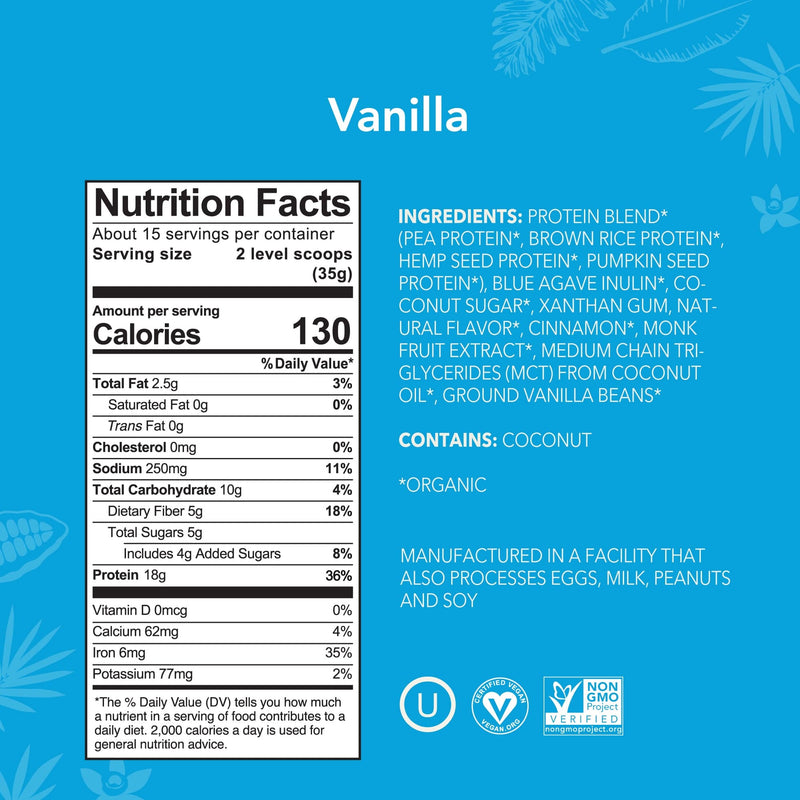 Vegan Vanilla Protein Powder Nutrition