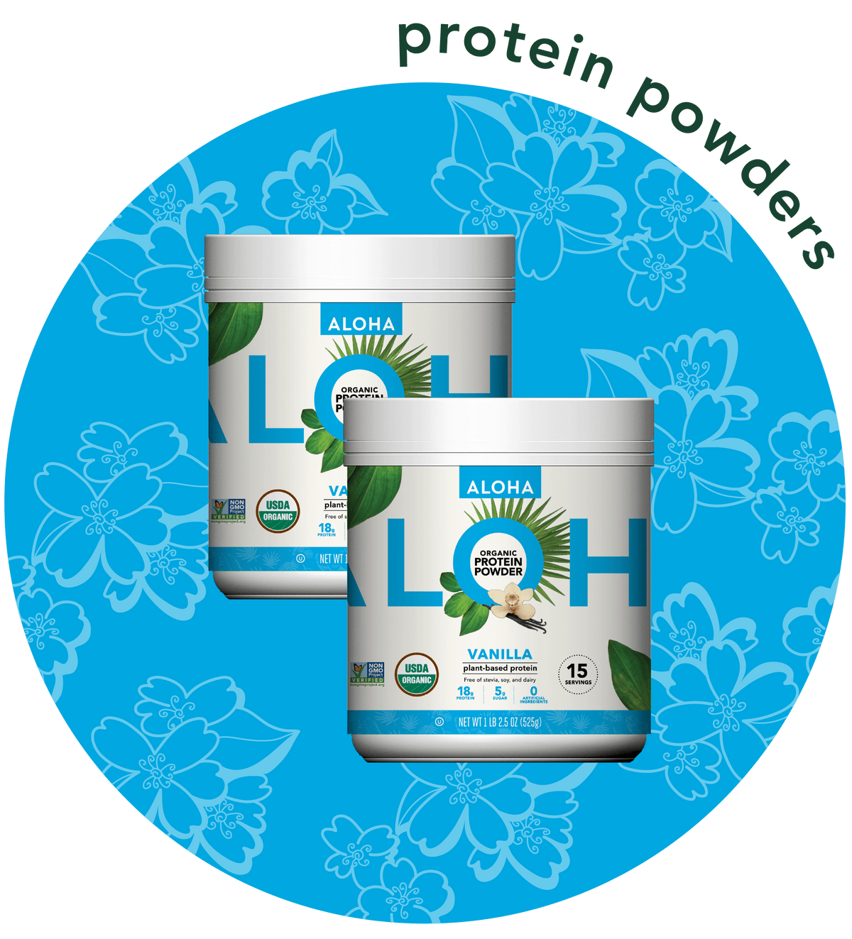 Two Canisters of Vanilla Protein Powder