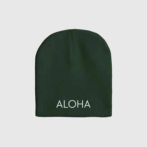 ALOHA One-Size Green Beanie Hat
