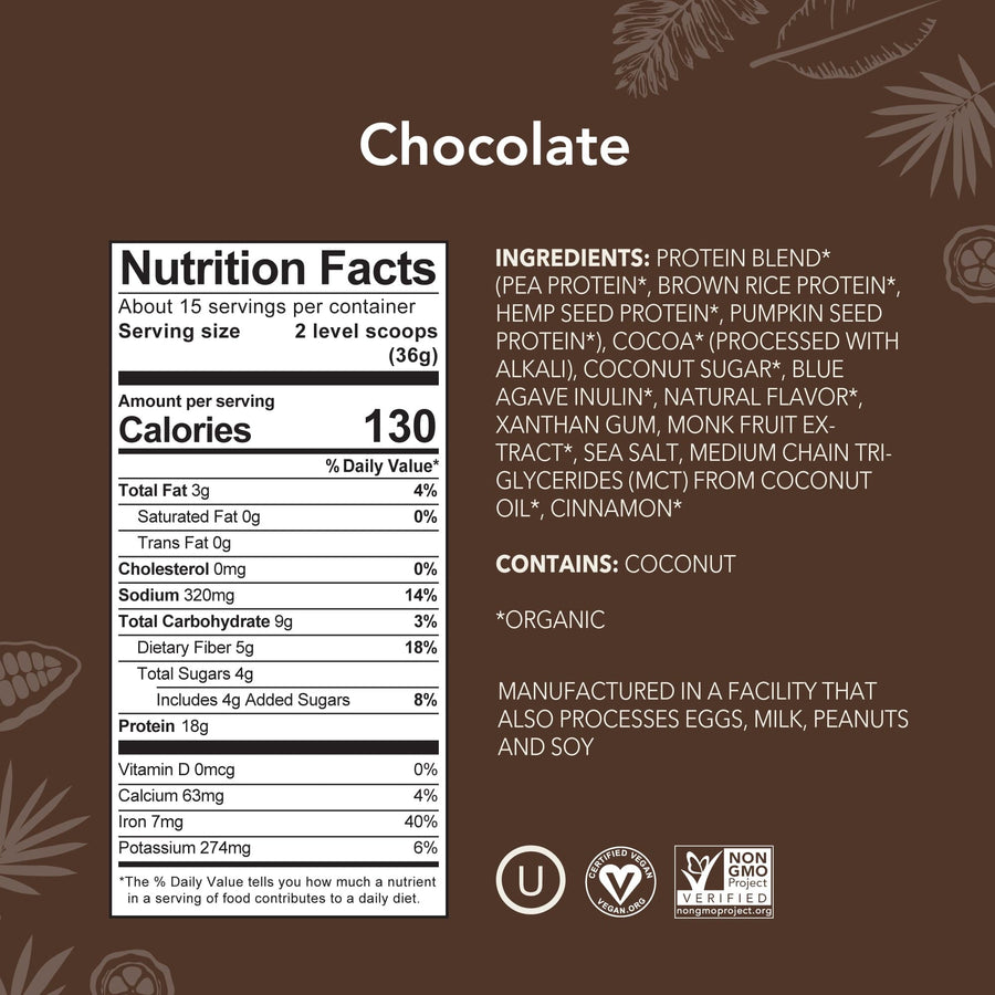 Vegan Chocolate Protein Powder Nutrition