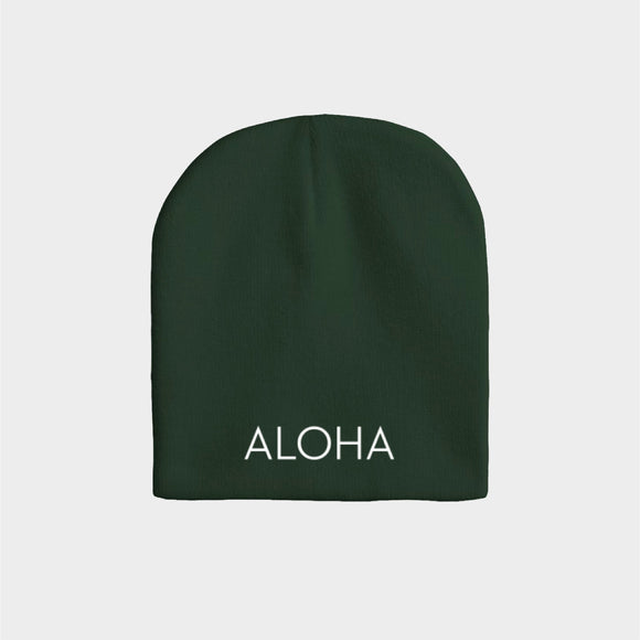 ALOHA One-Size Green Beanie Hat