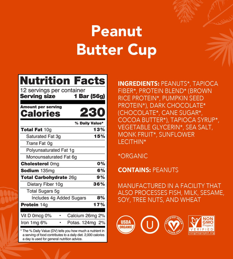 Peanut Butter Cup protein bar nutrition